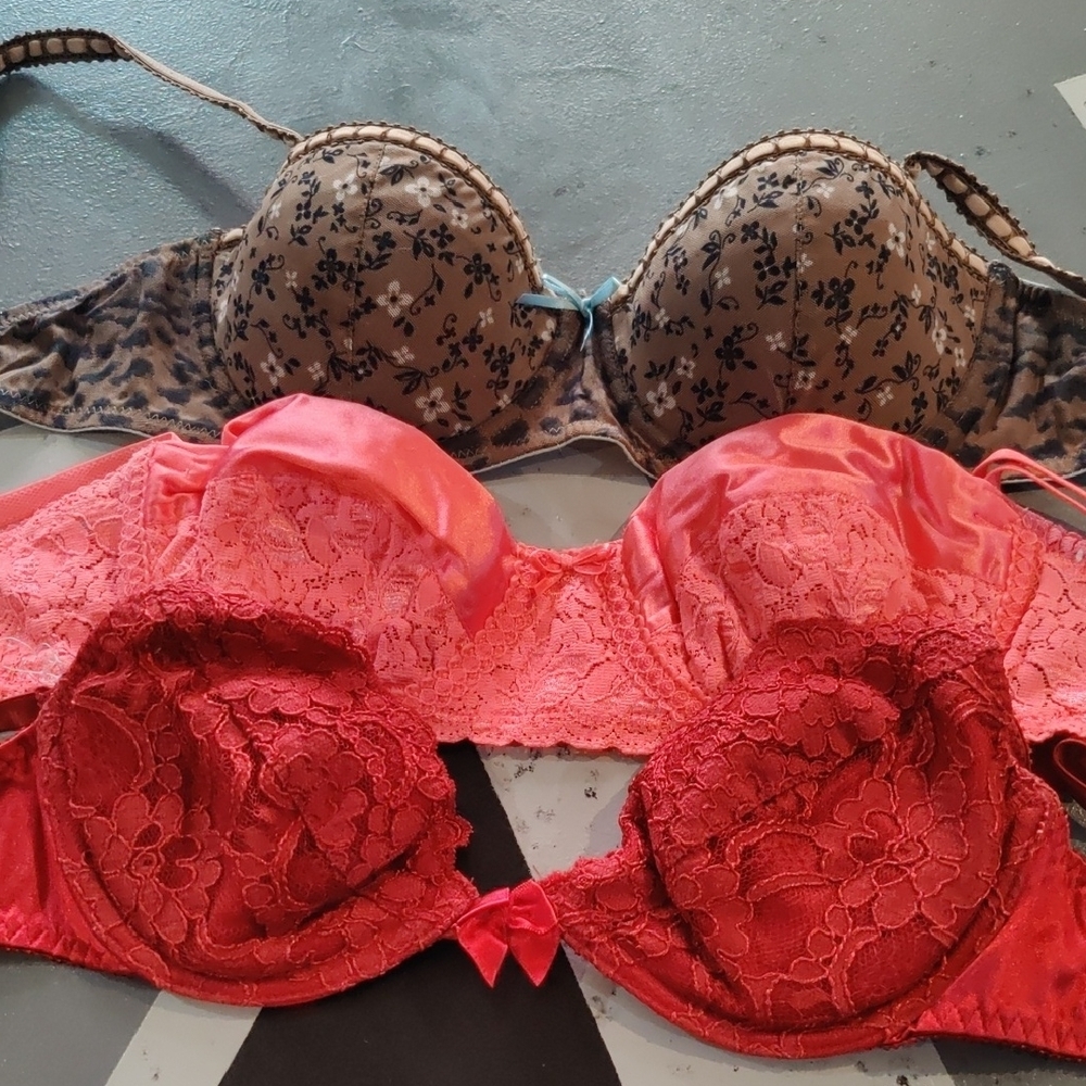 Floral and Lace Women's Bra Set